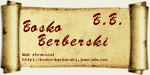 Boško Berberski vizit kartica